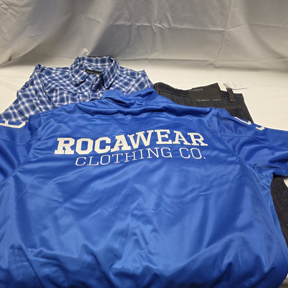 Rocawear Blue and Black Relaxed Men Jeans